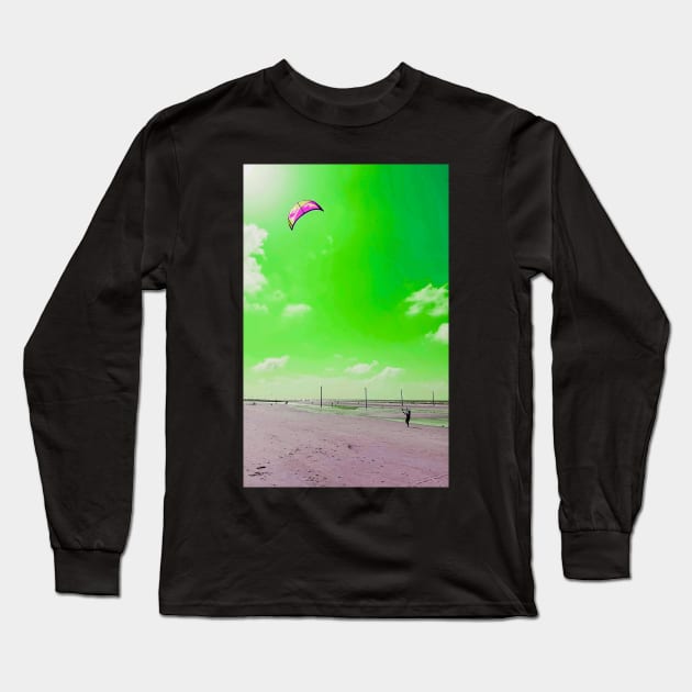 Beach Kiting No. 4 Long Sleeve T-Shirt by asanaworld